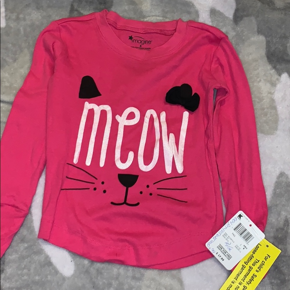 Girls Meow pj shirt